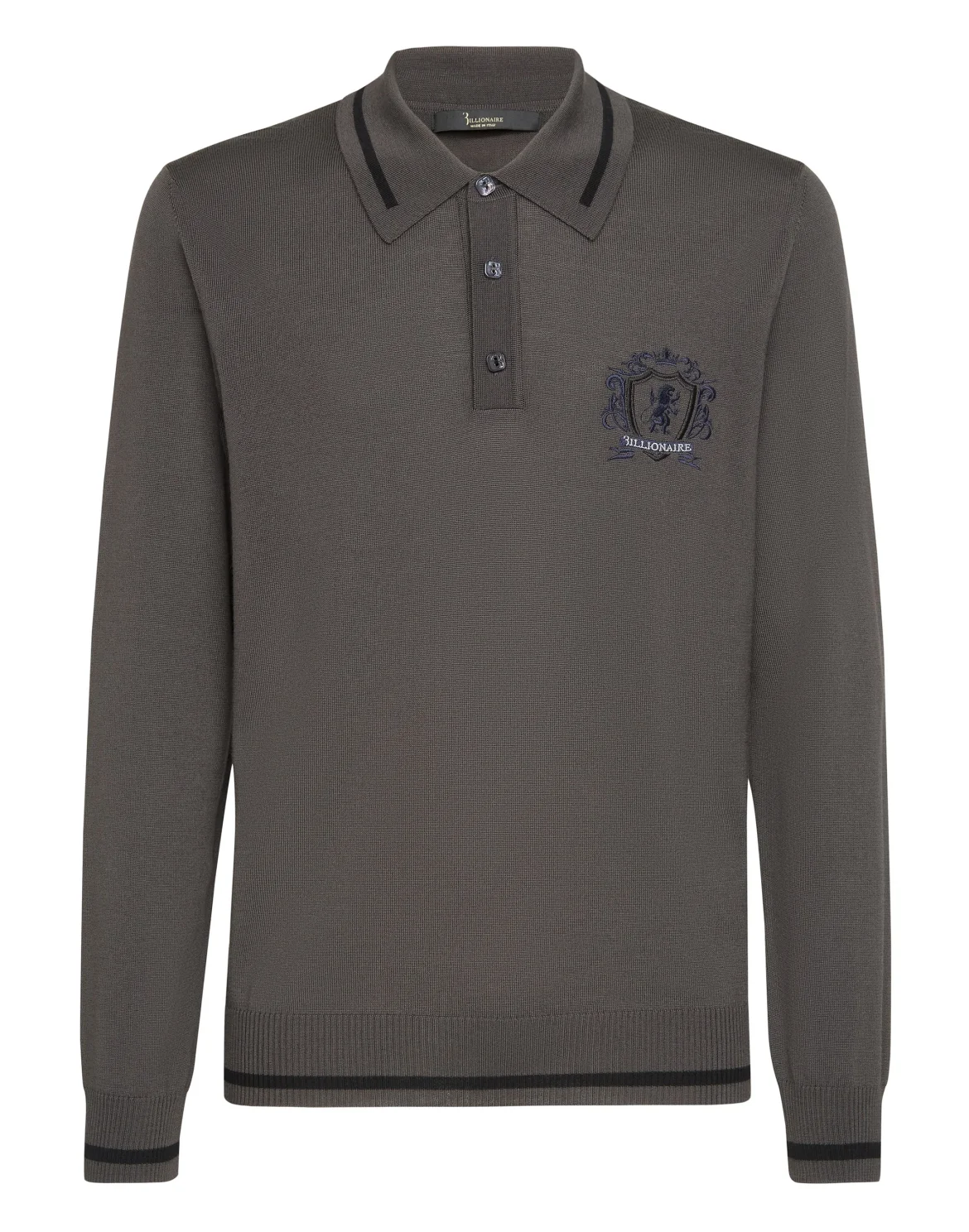 Pullover Polo-Neck LS Lion, цвет: Серый