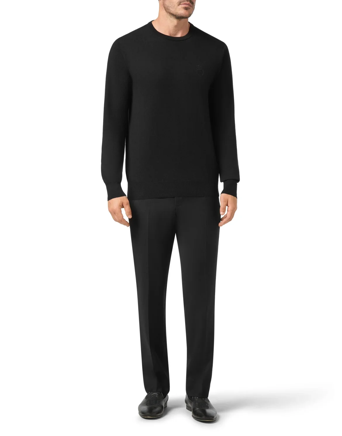 Pullover Round Neck LS Crest, цвет: Черный