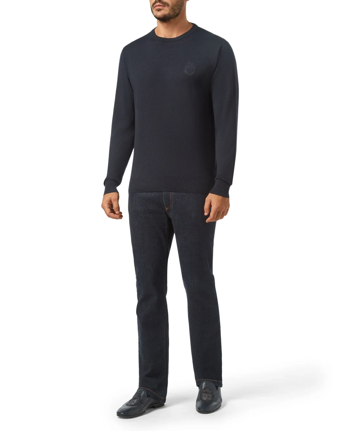 Pullover Round Neck LS Crest, цвет: Синий