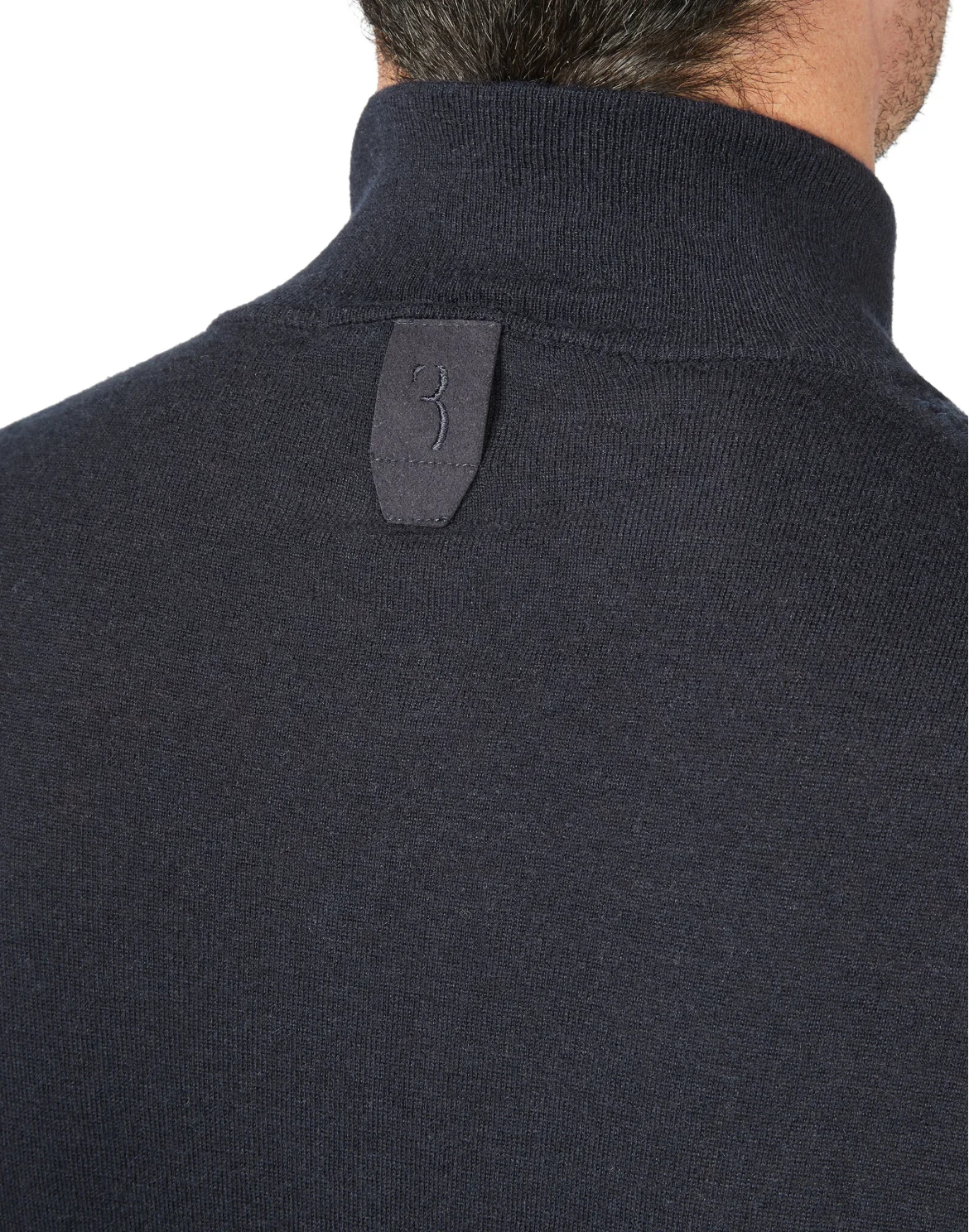 Pullover zip mock Jacquard All over BB, цвет: Синий