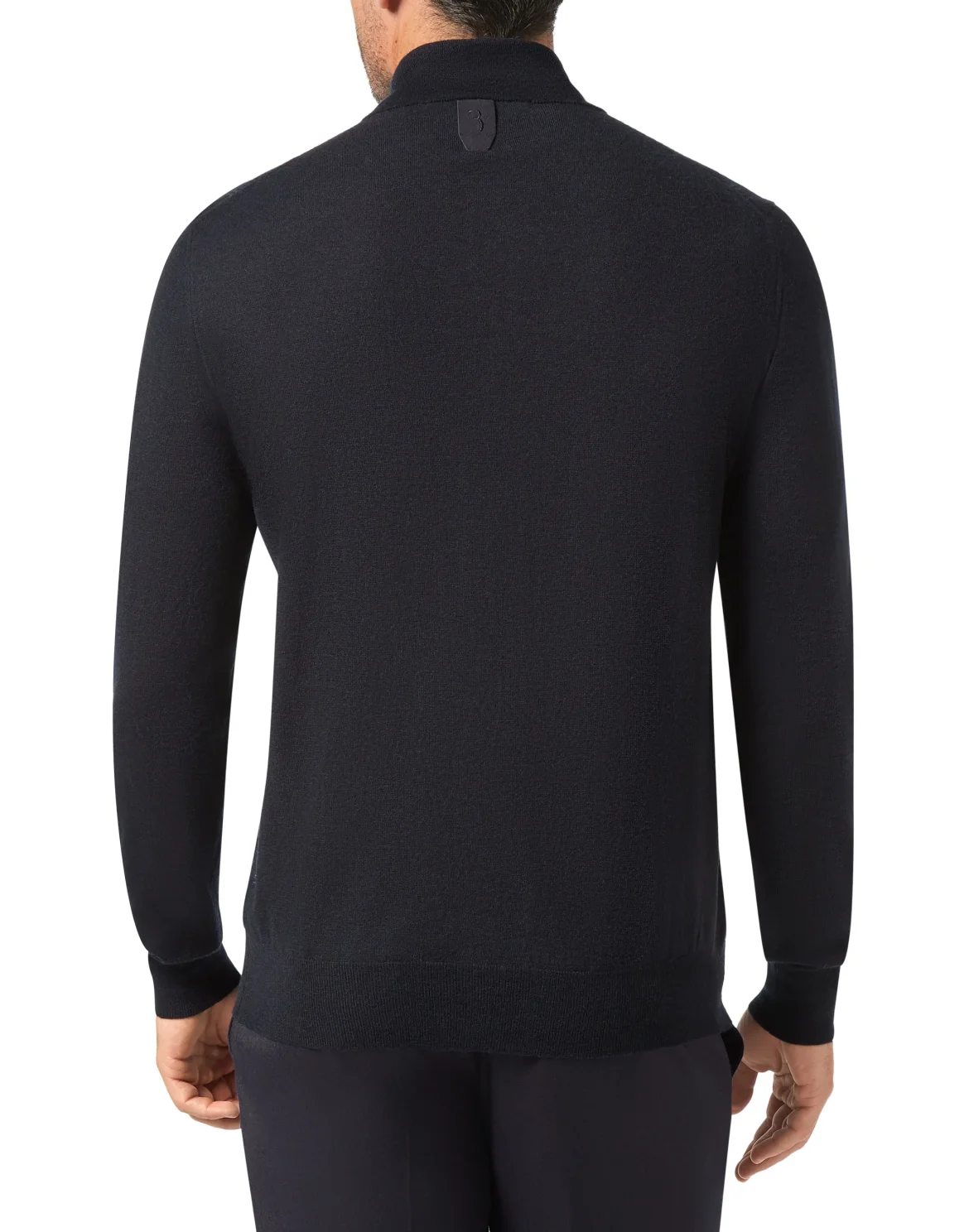 Pullover zip mock Jacquard All over BB, цвет: Синий
