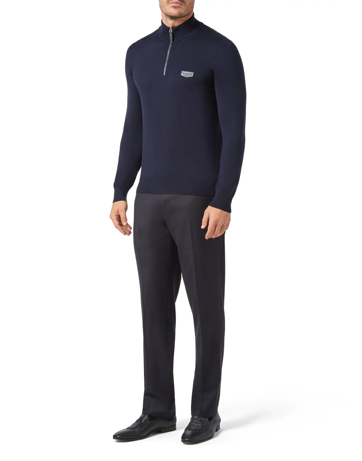 Pullover zip mock Istitutional, цвет: Синий