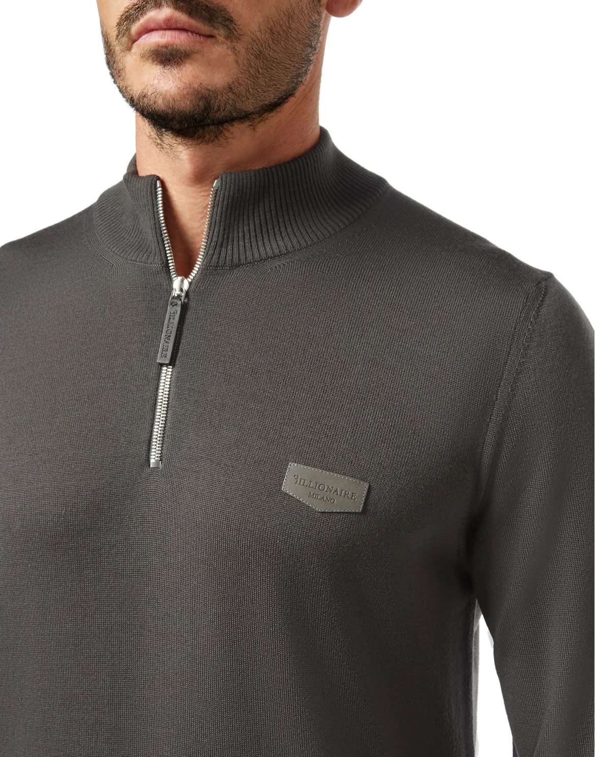 Pullover zip mock Istitutional, цвет: Серый
