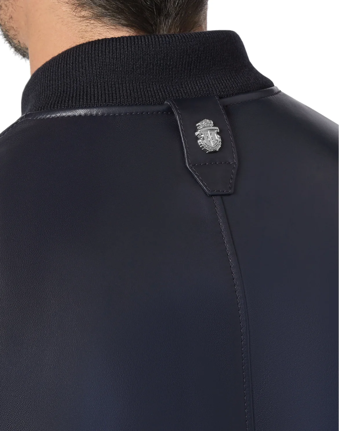 Leather Bomber Crest, цвет: Синий