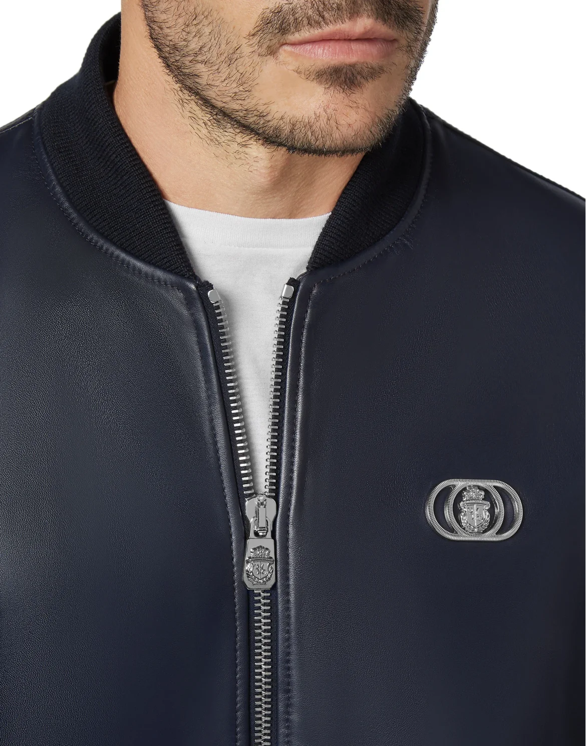 Leather Bomber Crest, цвет: Синий