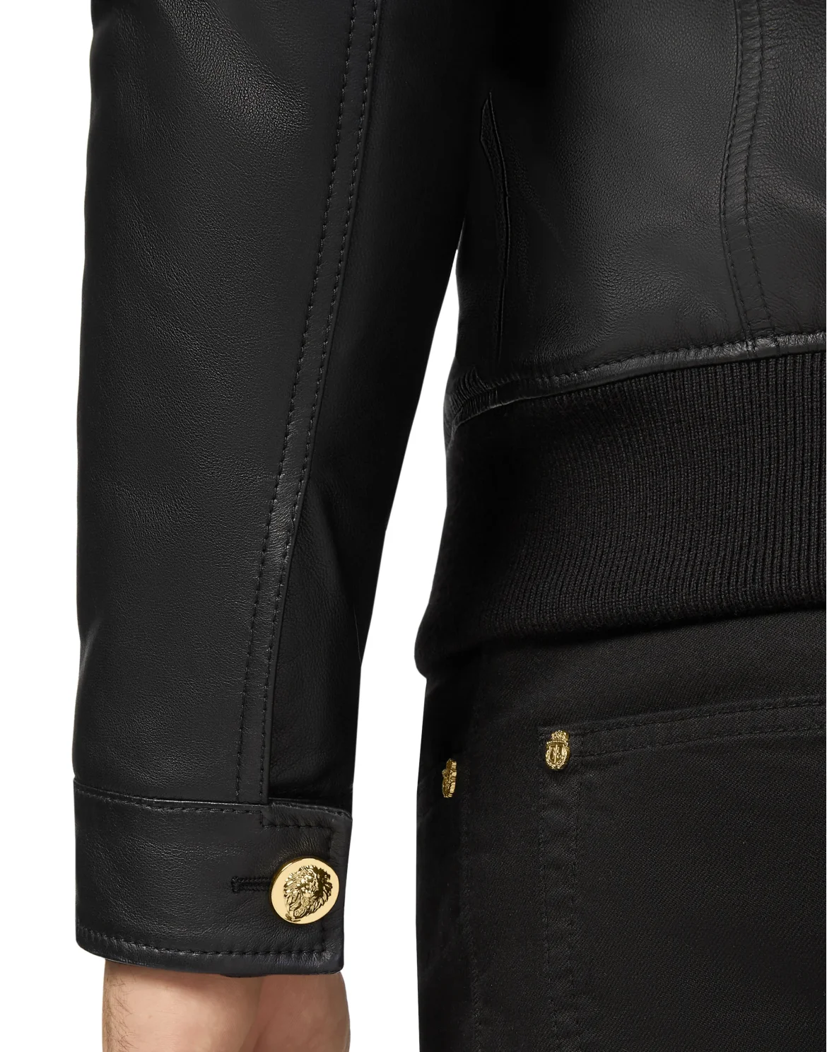 Leather Bomber Crest, цвет: Черный