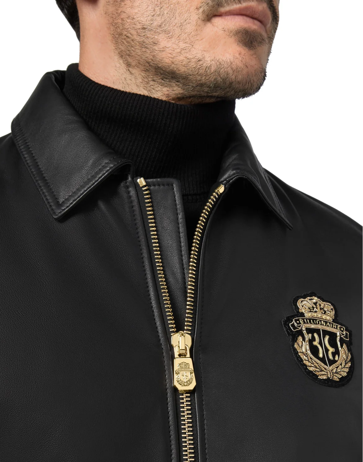 Leather Bomber Crest, цвет: Черный