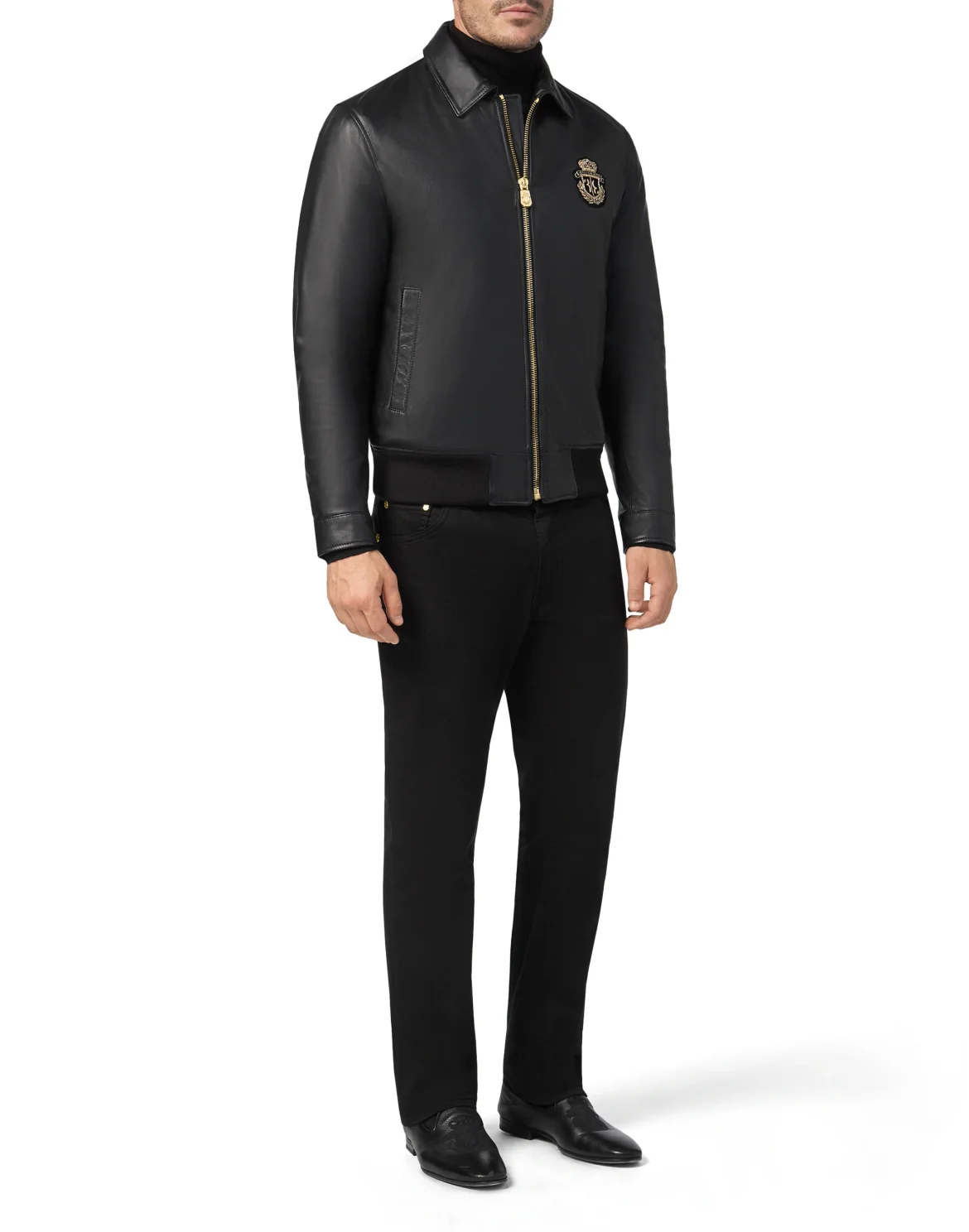 Leather Bomber Crest, цвет: Черный