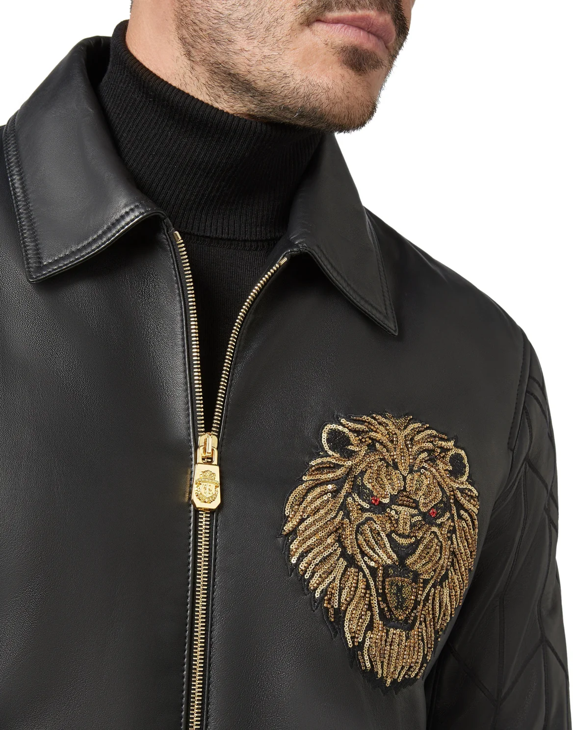 Leather Jacket Lion, цвет: Черный