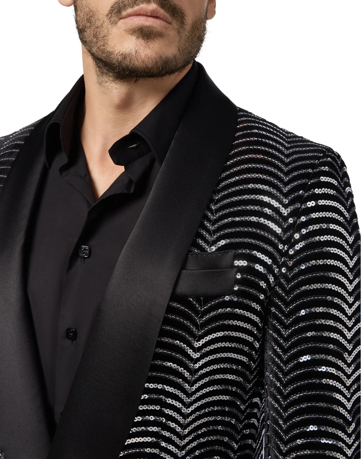 Blazer Super Slim Fit Paillettes, цвет: Черный