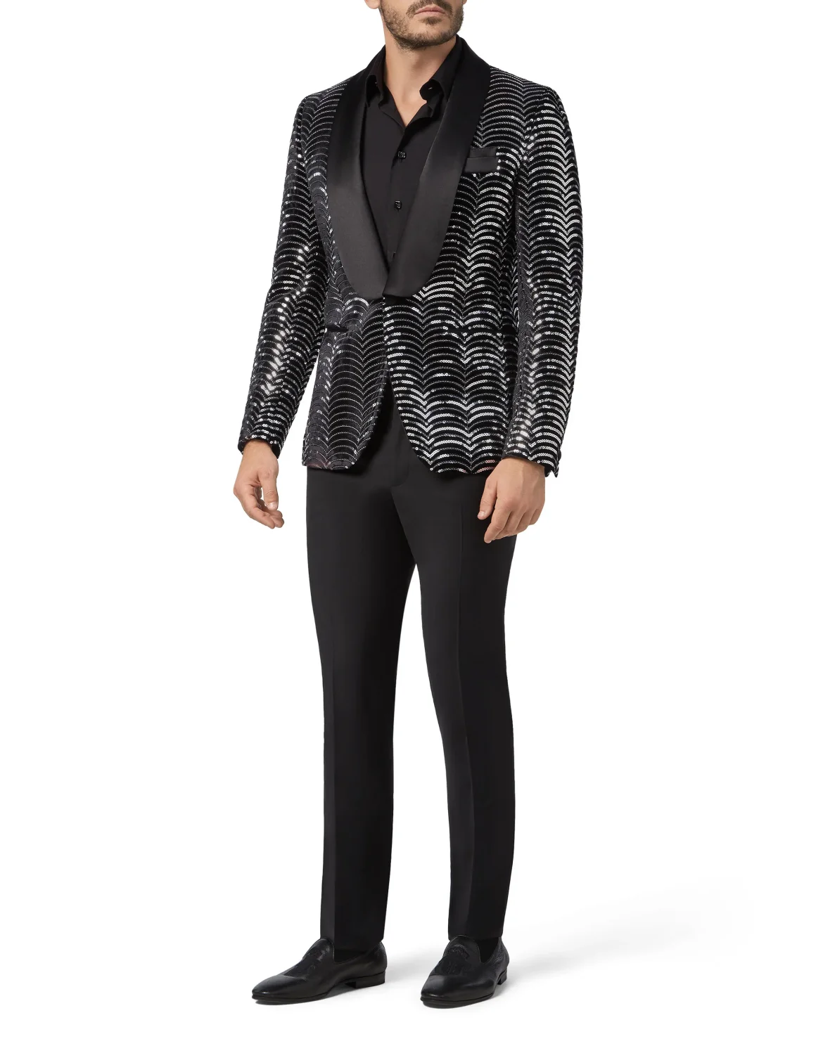 Blazer Super Slim Fit Paillettes, цвет: Черный