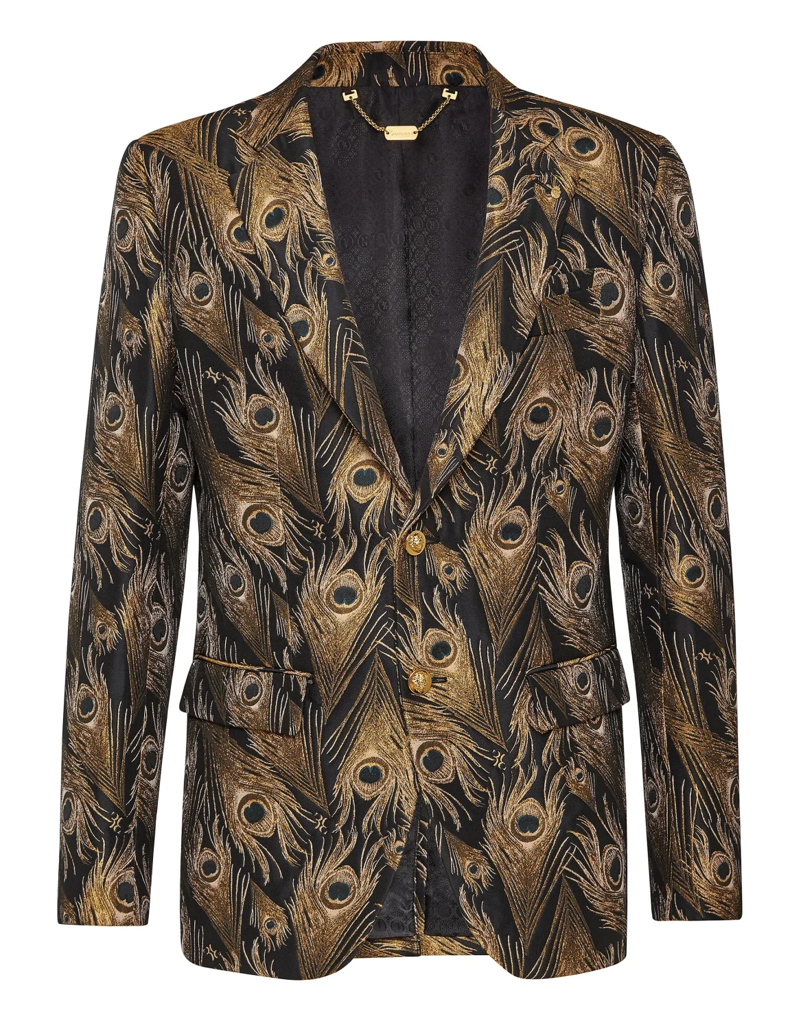 Blazer Super Slim Fit Jacquard Feathers, цвет: Черный