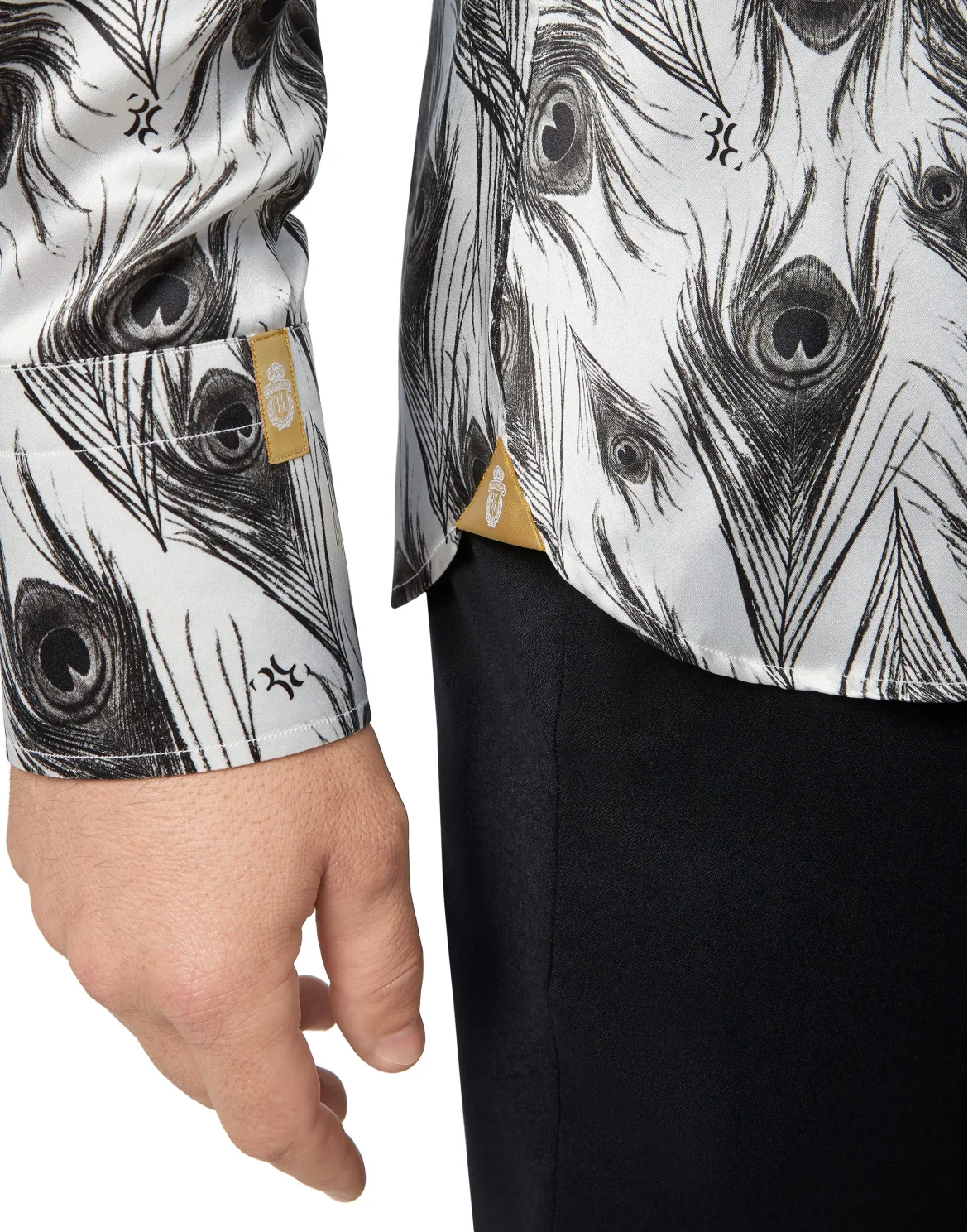 Silk Shirt Silver Cut LS/Flavio Feathers, цвет: Белый