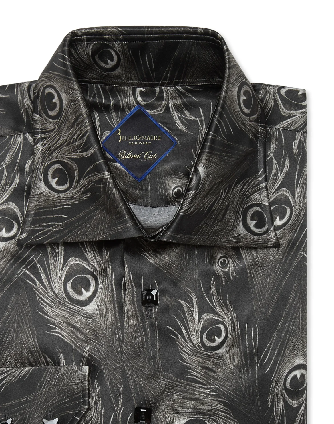Silk Shirt Silver Cut LS/Flavio Feathers, цвет: Черный