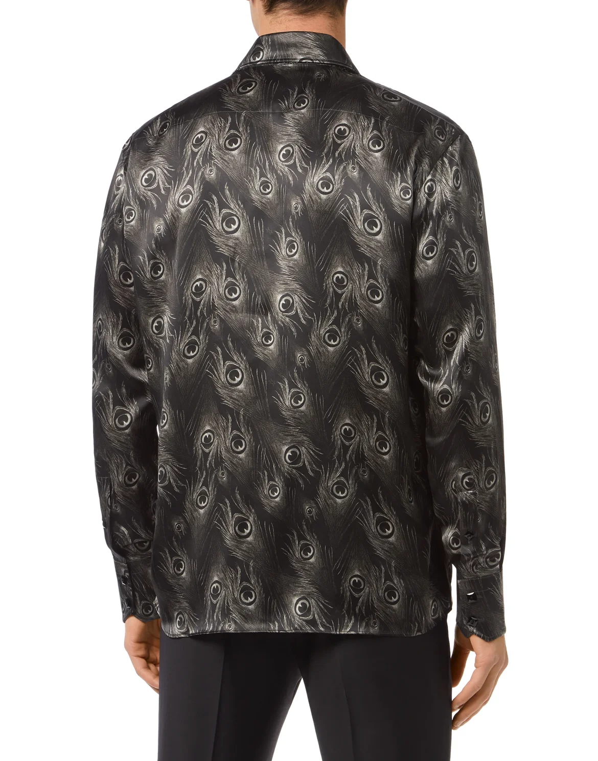 Silk Shirt Silver Cut LS/Flavio Feathers, цвет: Черный