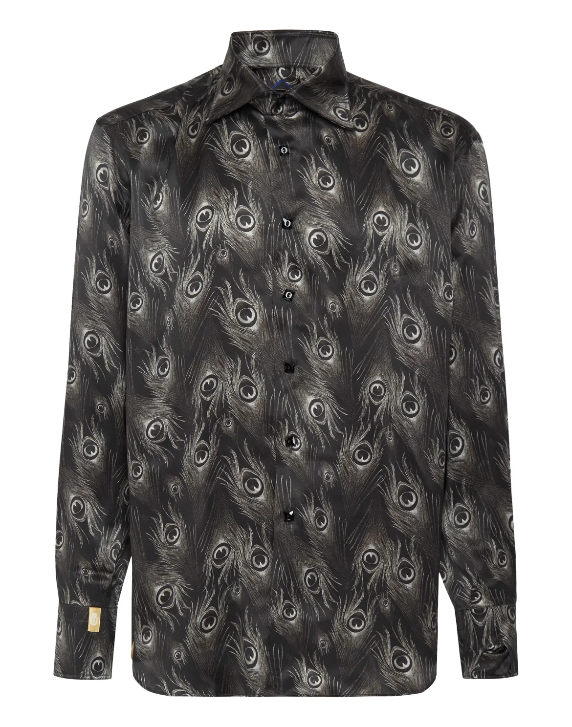 Silk Shirt Silver Cut LS/Flavio Feathers, цвет: Черный