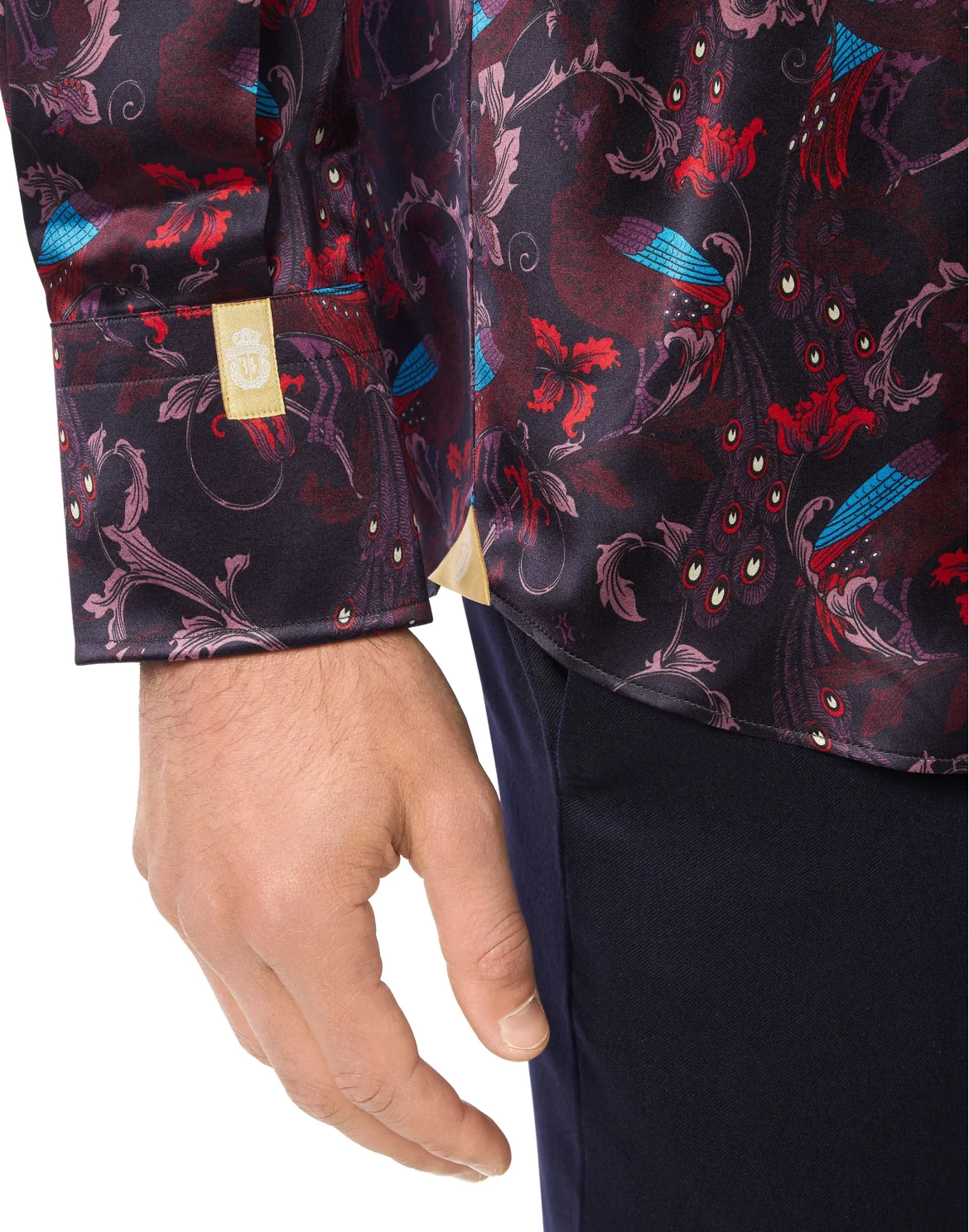 Silk Shirt Silver Cut LS/Flavio Feathers, цвет: Синий