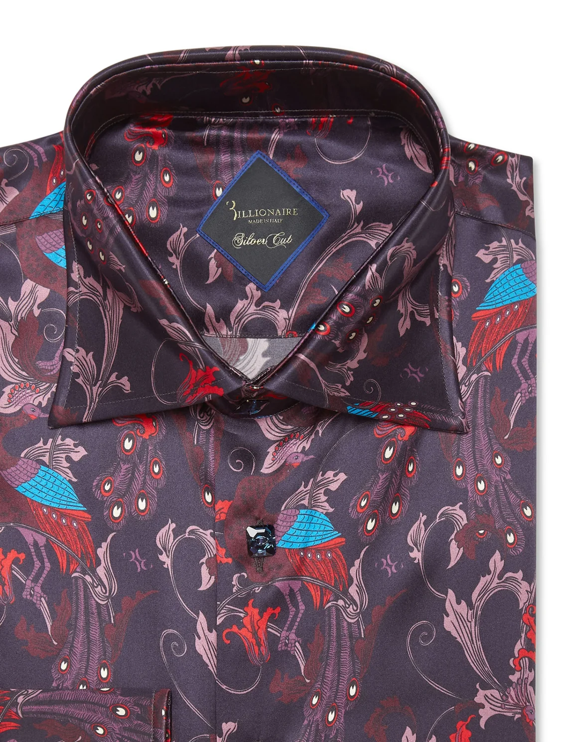 Silk Shirt Silver Cut LS/Flavio Feathers, цвет: Синий