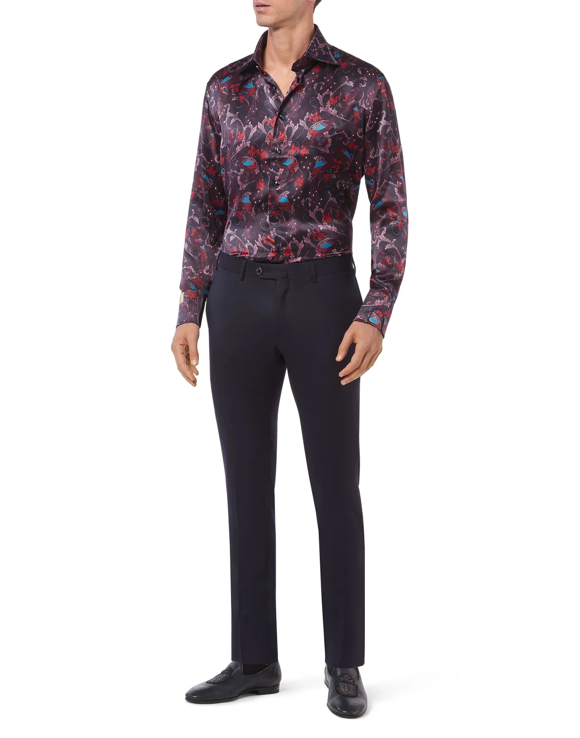 Silk Shirt Silver Cut LS/Flavio Feathers, цвет: Синий