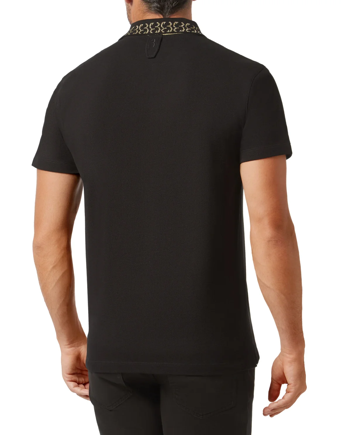 Polo shirt SS Jacquard Double B, цвет: Черный