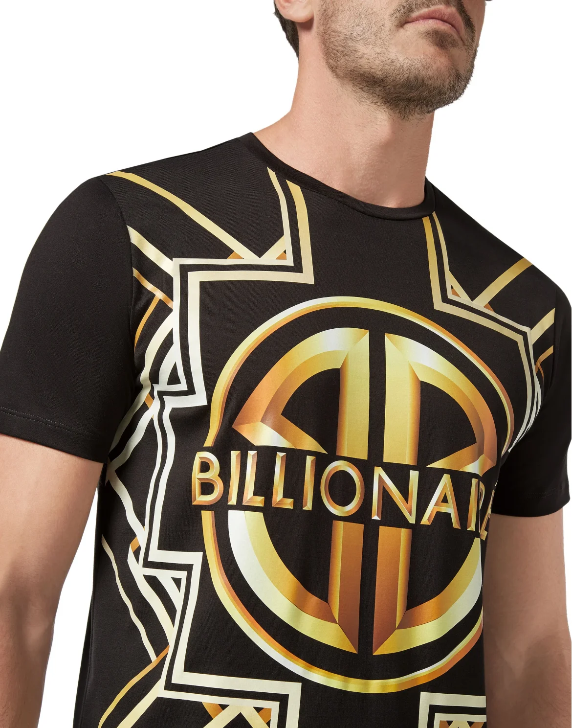 T-shirt Round Neck SS Geometric, цвет: Черный