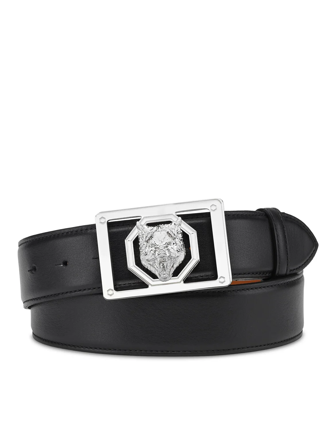 Leather Belt Wolf, цвет: Черный