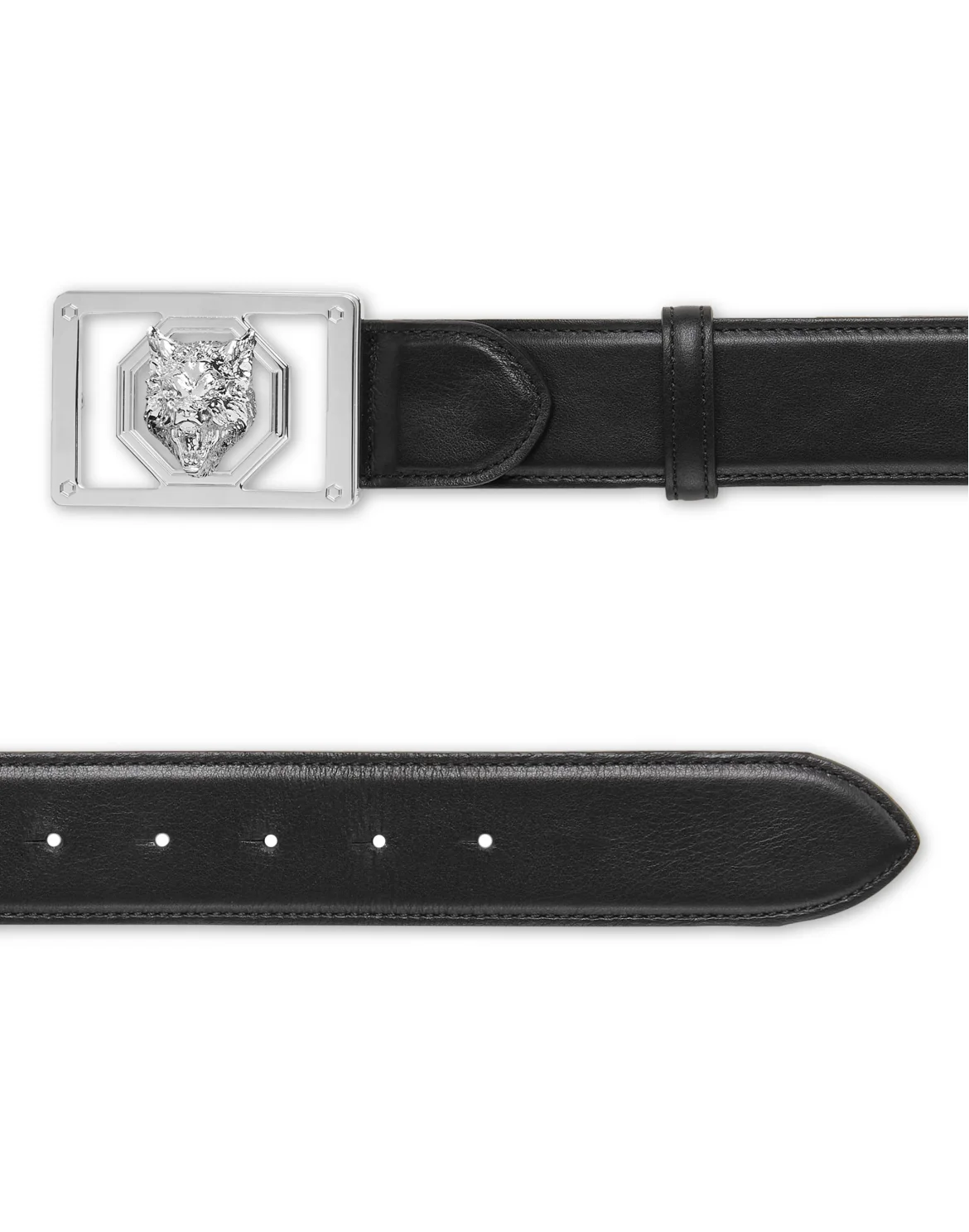 Leather Belt Wolf, цвет: Черный