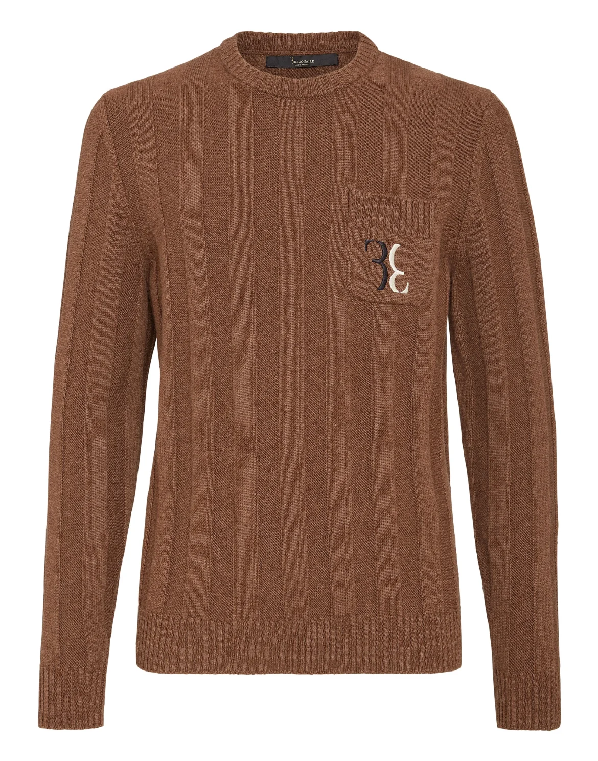 Wool Pullover Round Neck LS Double B, цвет: Коричневый