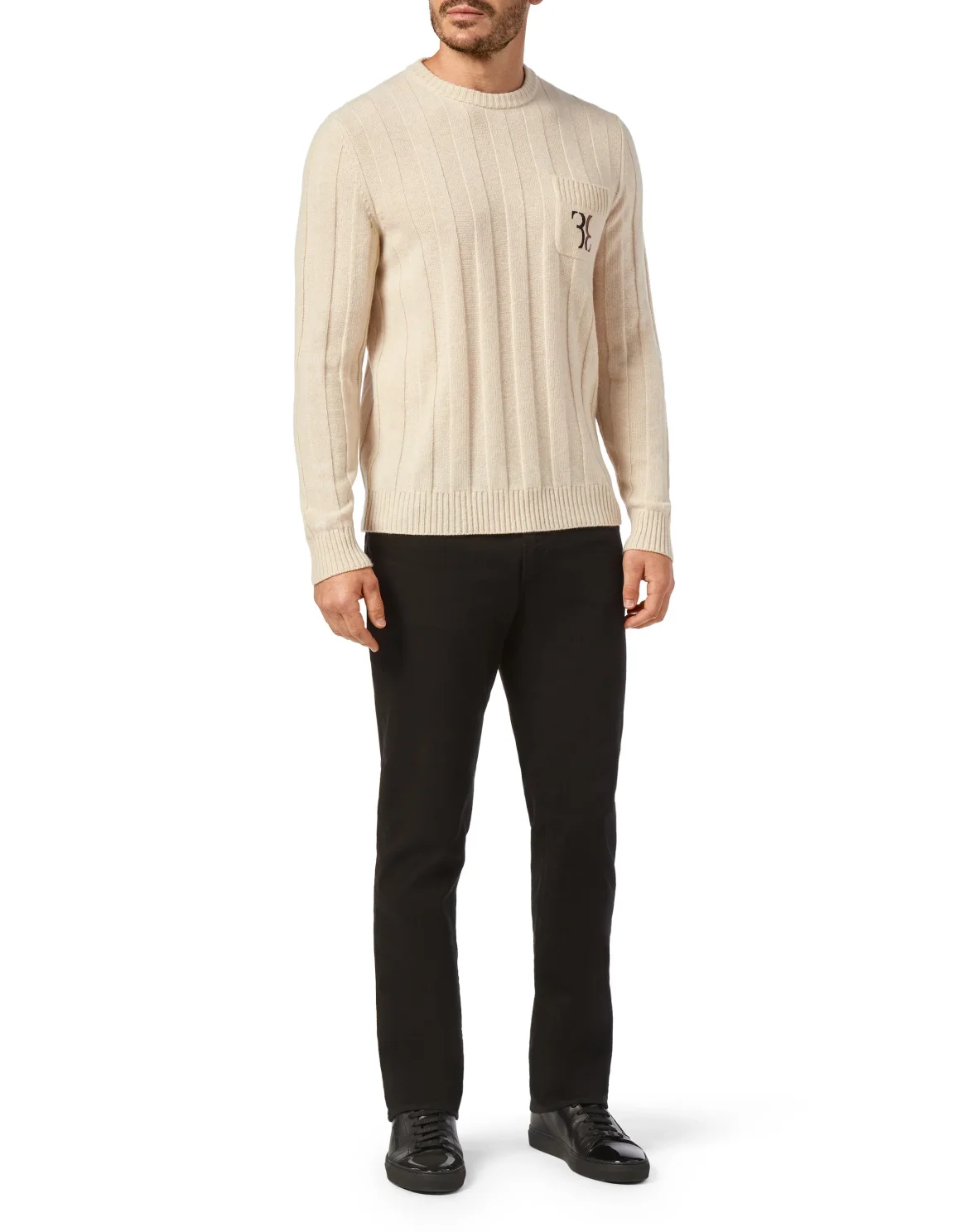 Wool Pullover Round Neck LS Double B, цвет: Бежевый