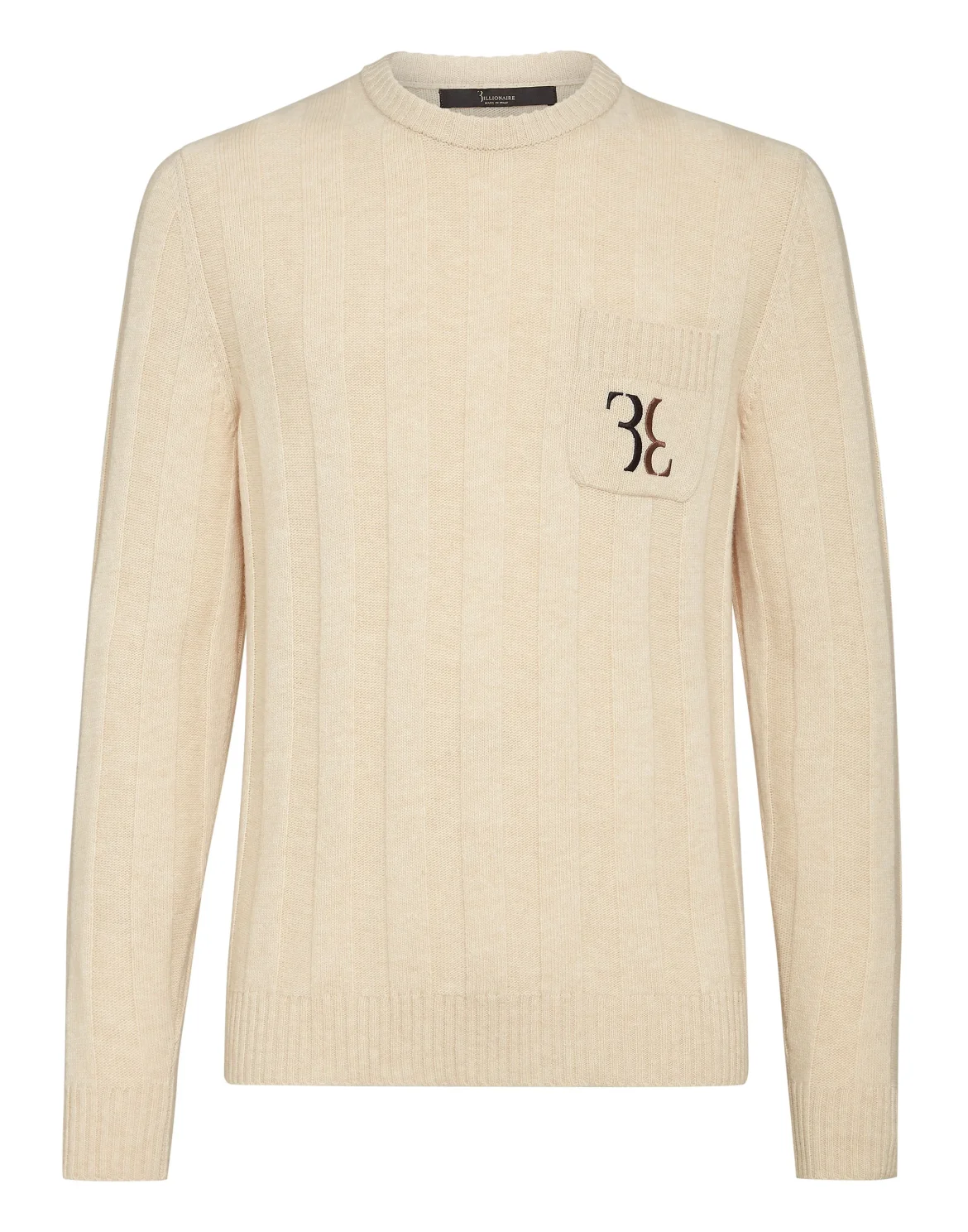 Wool Pullover Round Neck LS Double B, цвет: Бежевый