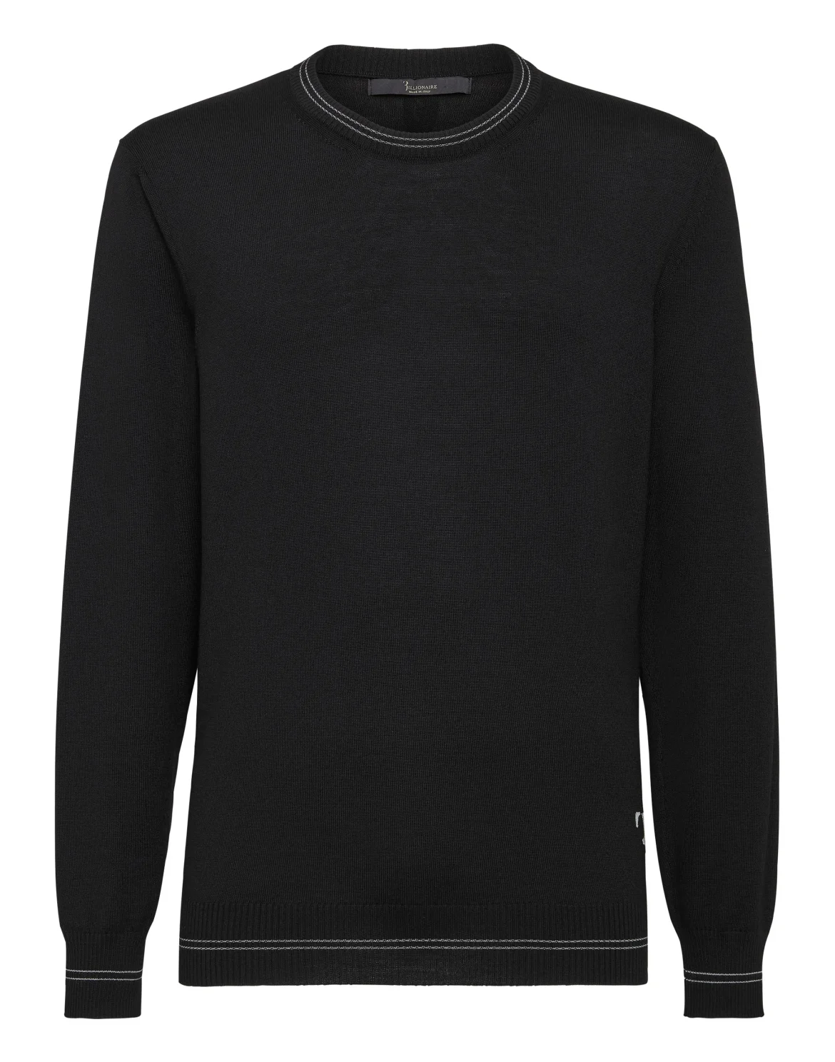 Wool Pullover Round Neck LS Double B, цвет: Черный