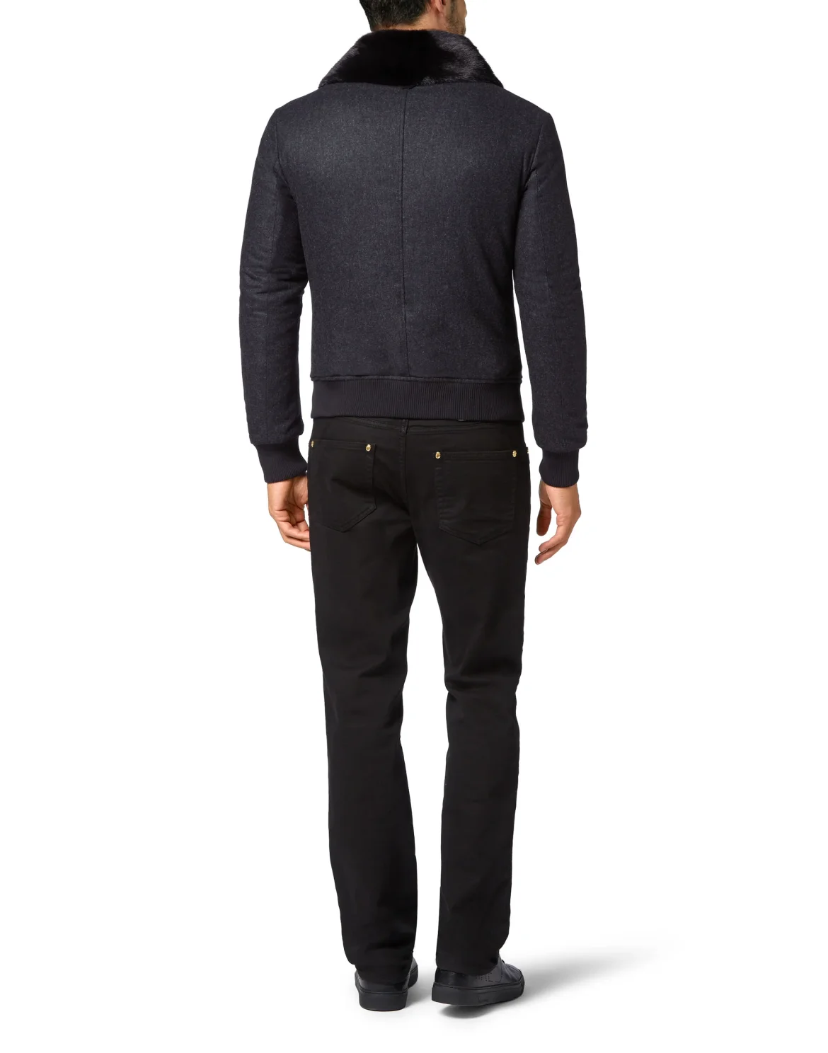 Bomber Collar fur  Luxury, цвет: Черный