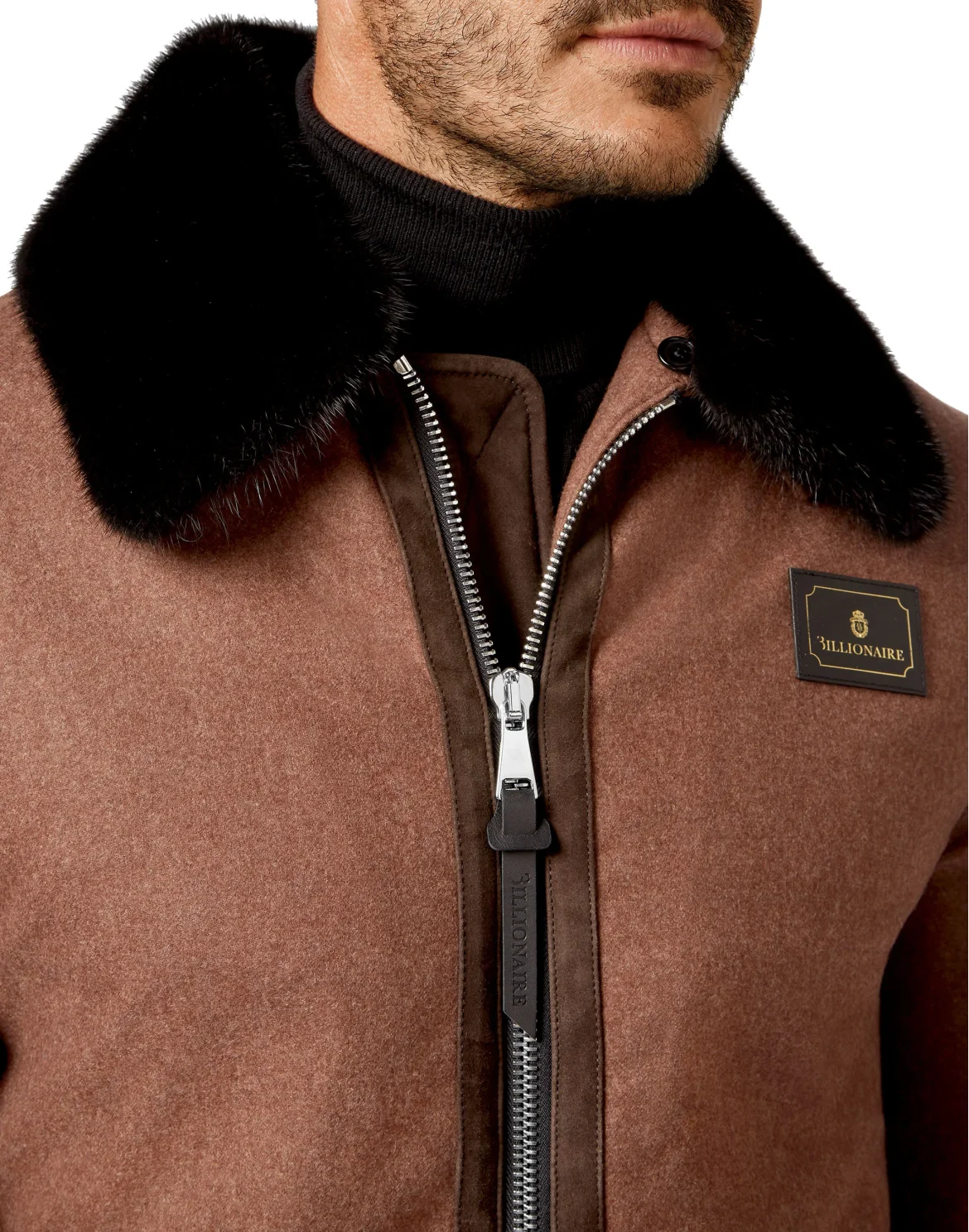 Bomber Collar fur  Luxury, цвет: Коричневый