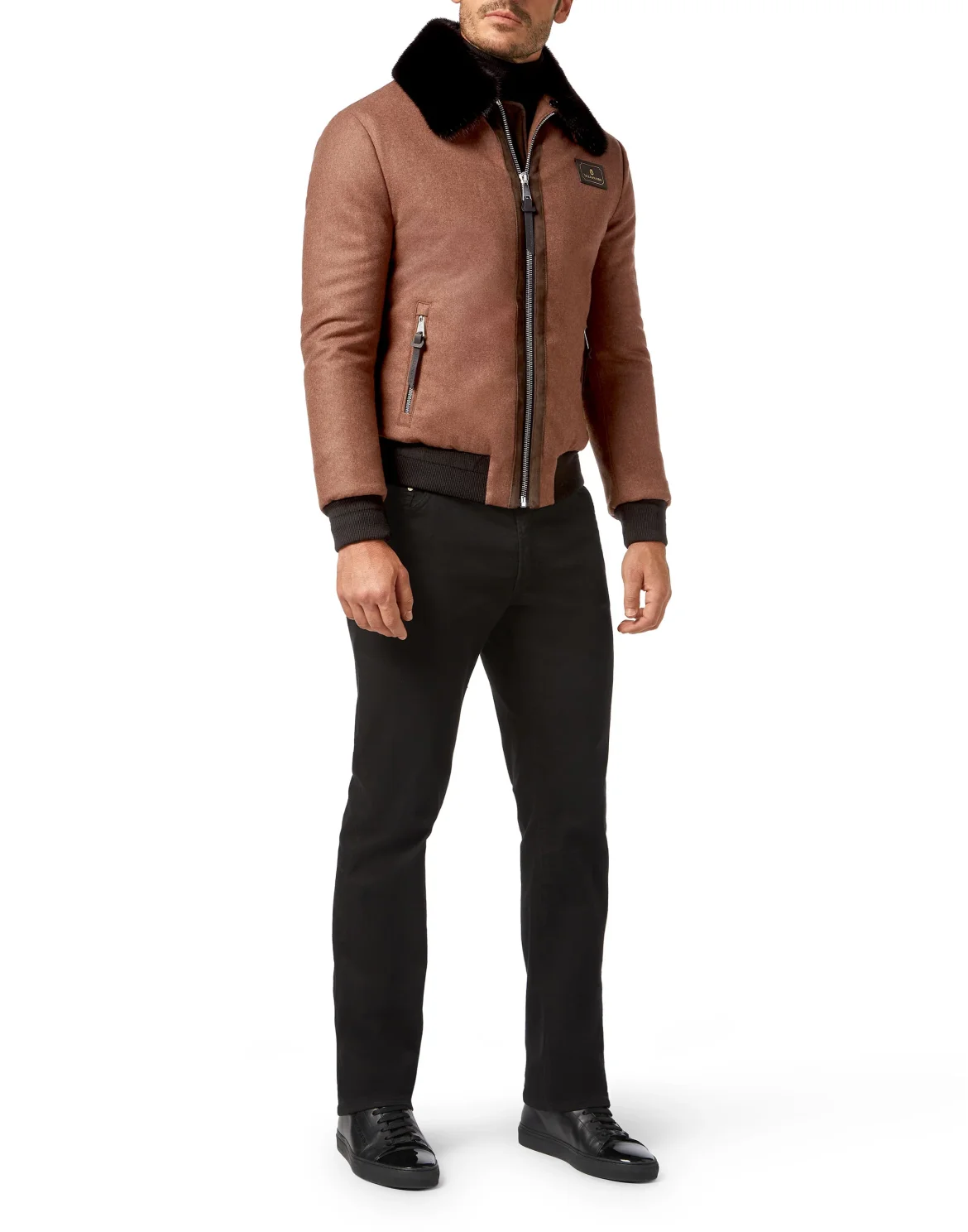 Bomber Collar fur  Luxury, цвет: Коричневый