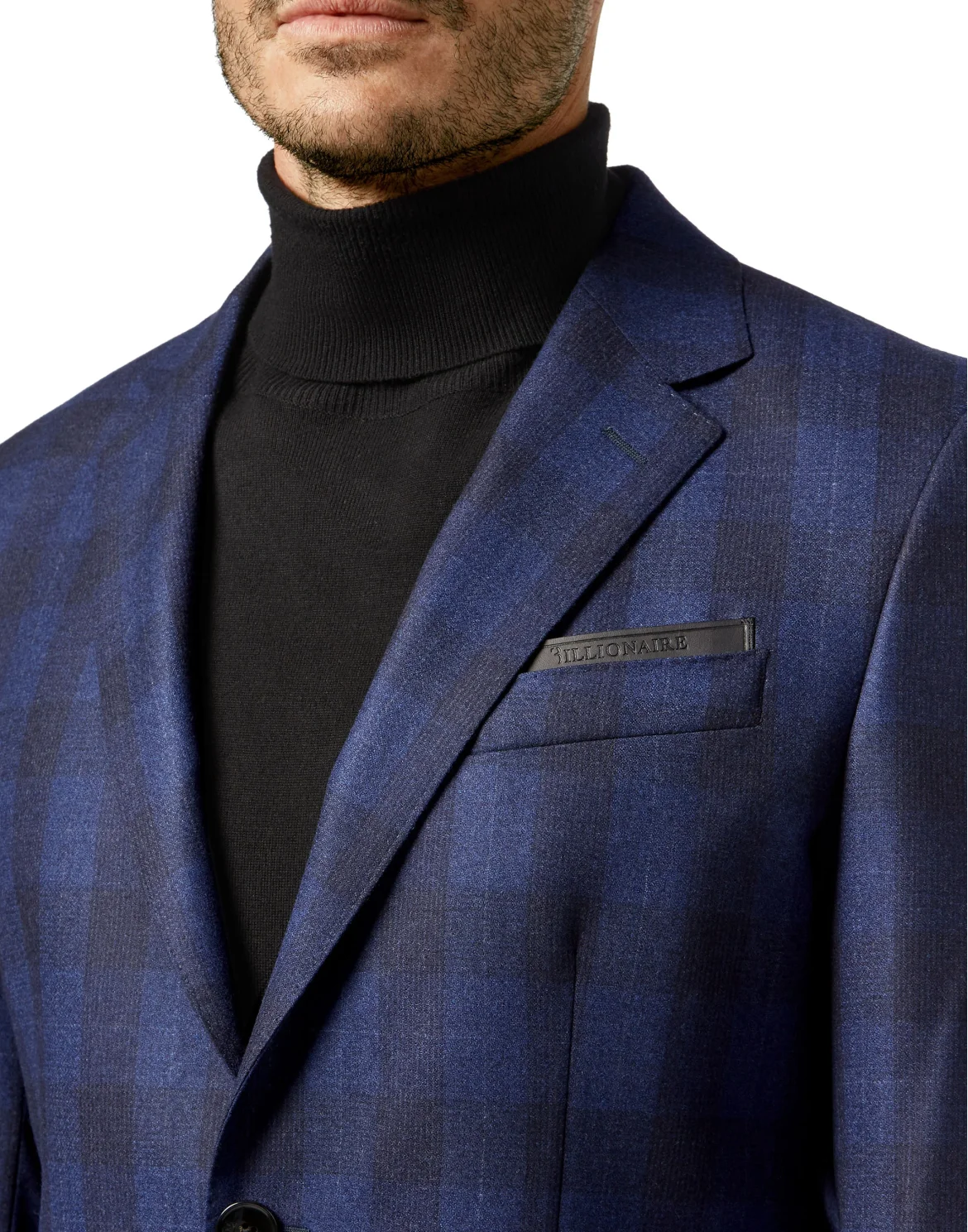 Wool Blazer Tailored Fit Check Crest, цвет: Синий