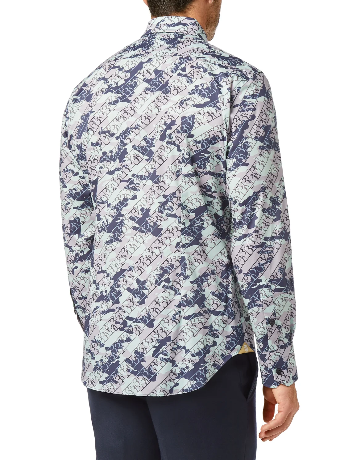 Shirt Gold Cut LS All over BB, цвет: Голубой