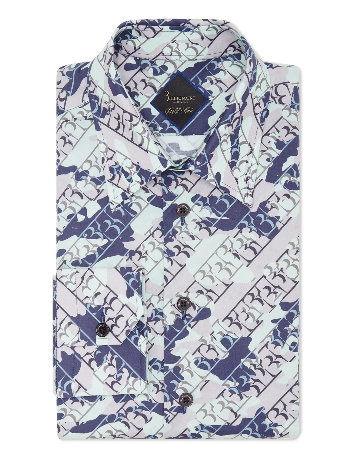 Shirt Gold Cut LS All over BB, цвет: Голубой