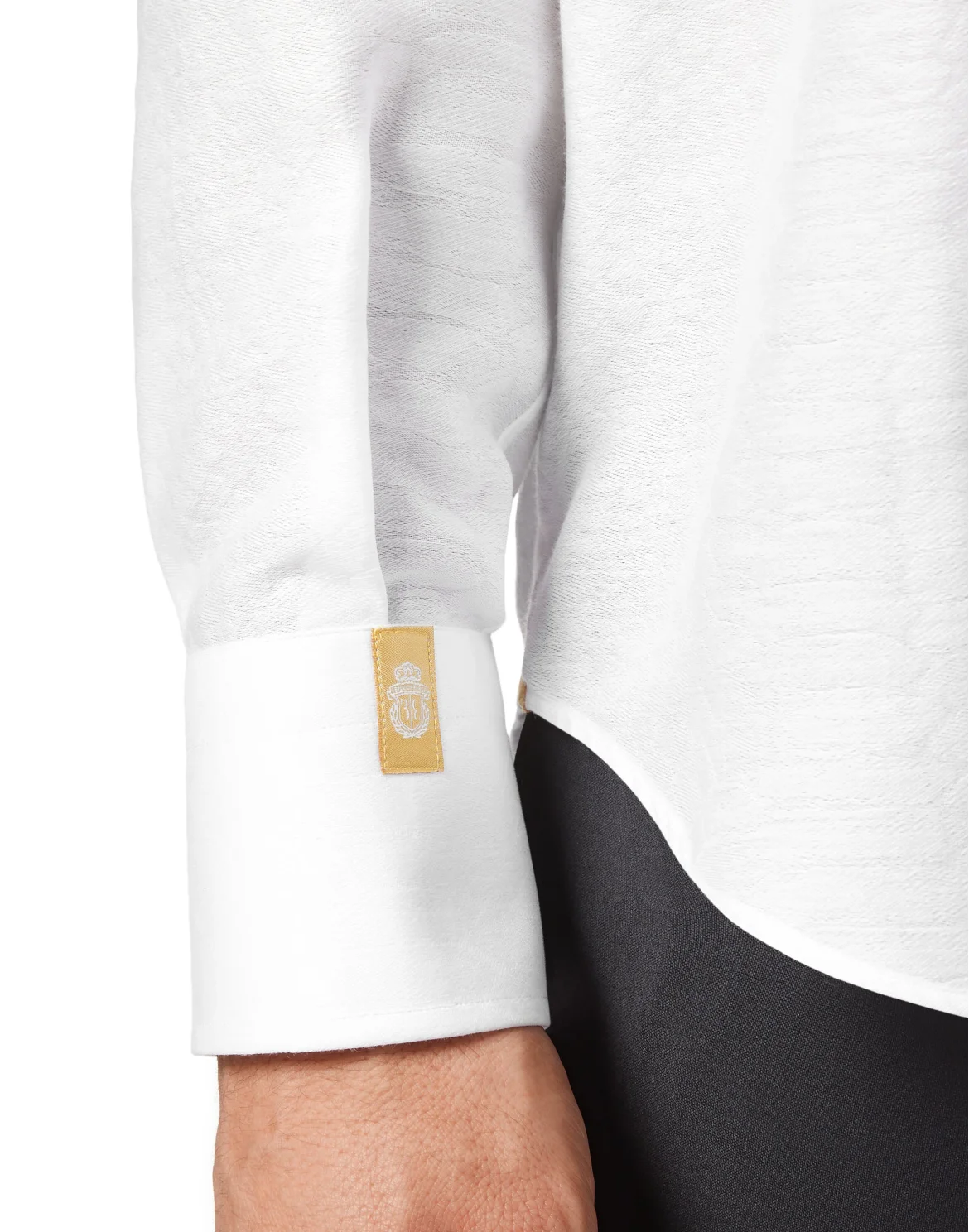 Silk Shirt Gold Cut LS Jacquard, цвет: Белый