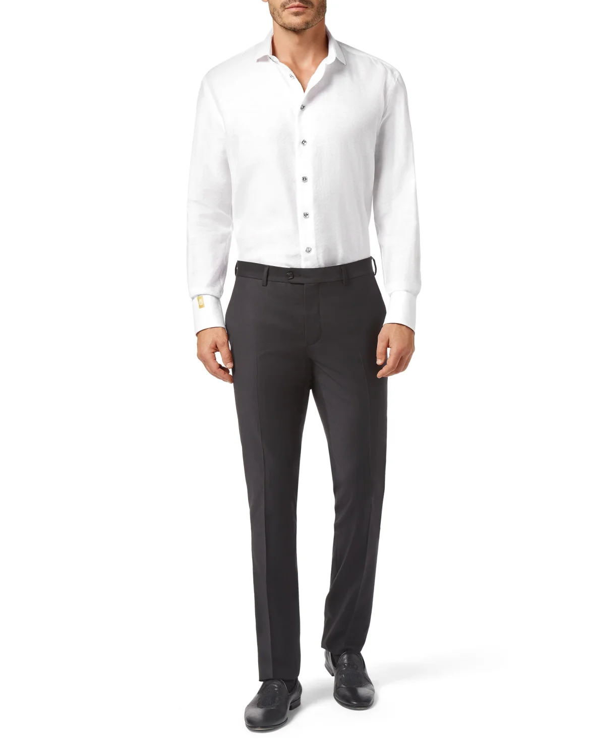 Silk Shirt Gold Cut LS Jacquard, цвет: Белый