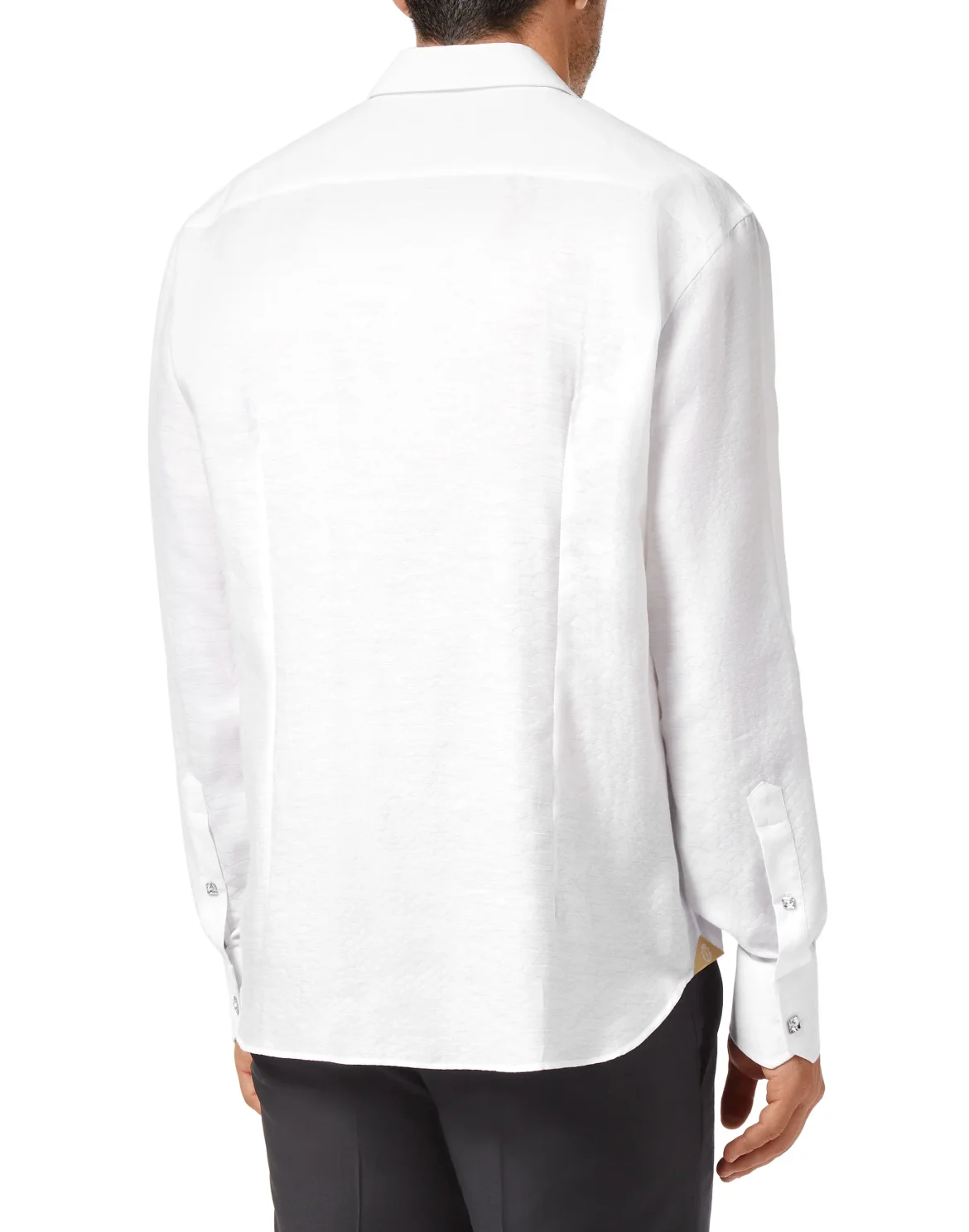 Silk Shirt Gold Cut LS Jacquard, цвет: Белый