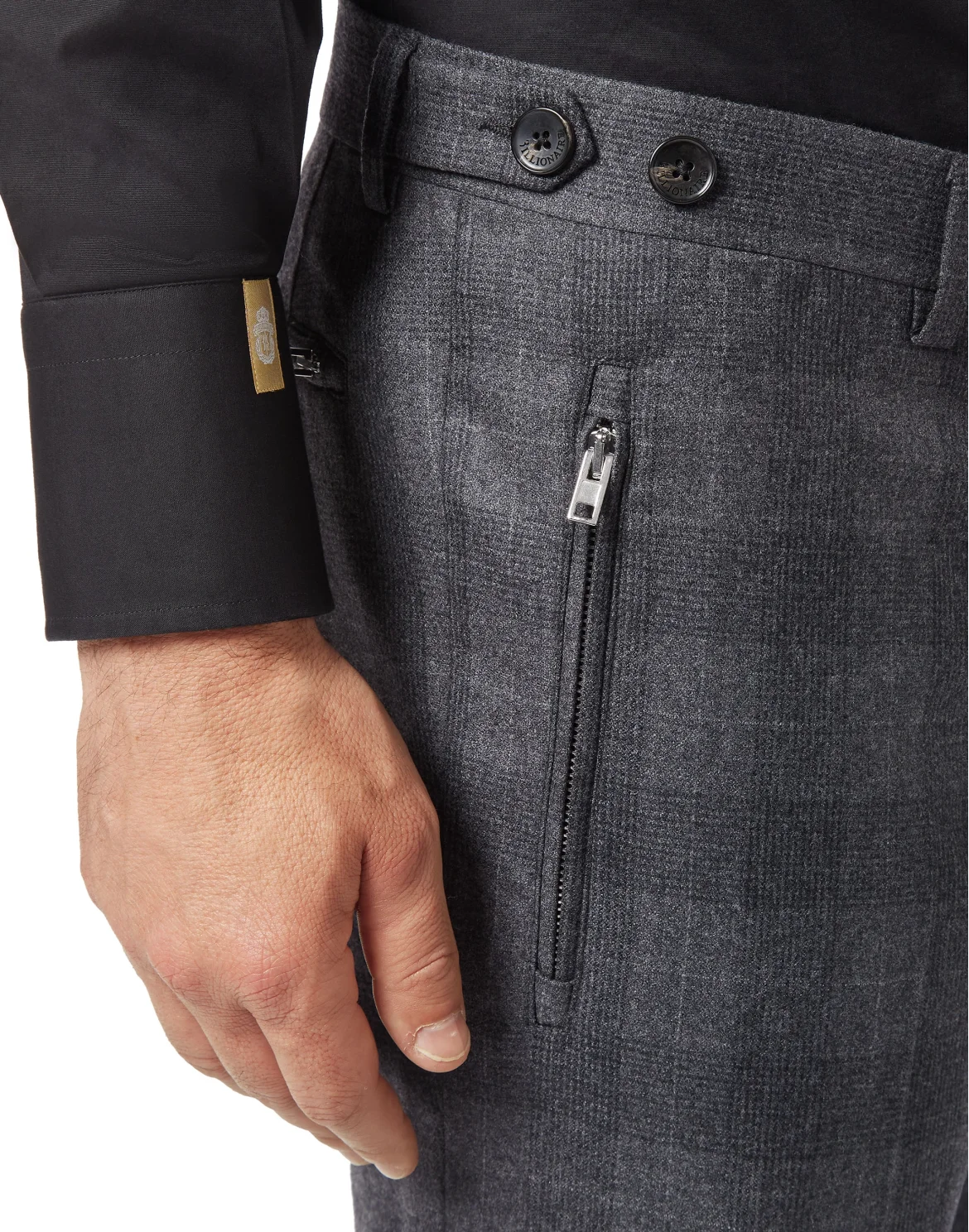 Wool Long Trousers Tailored fit Check Crest, цвет: Черный