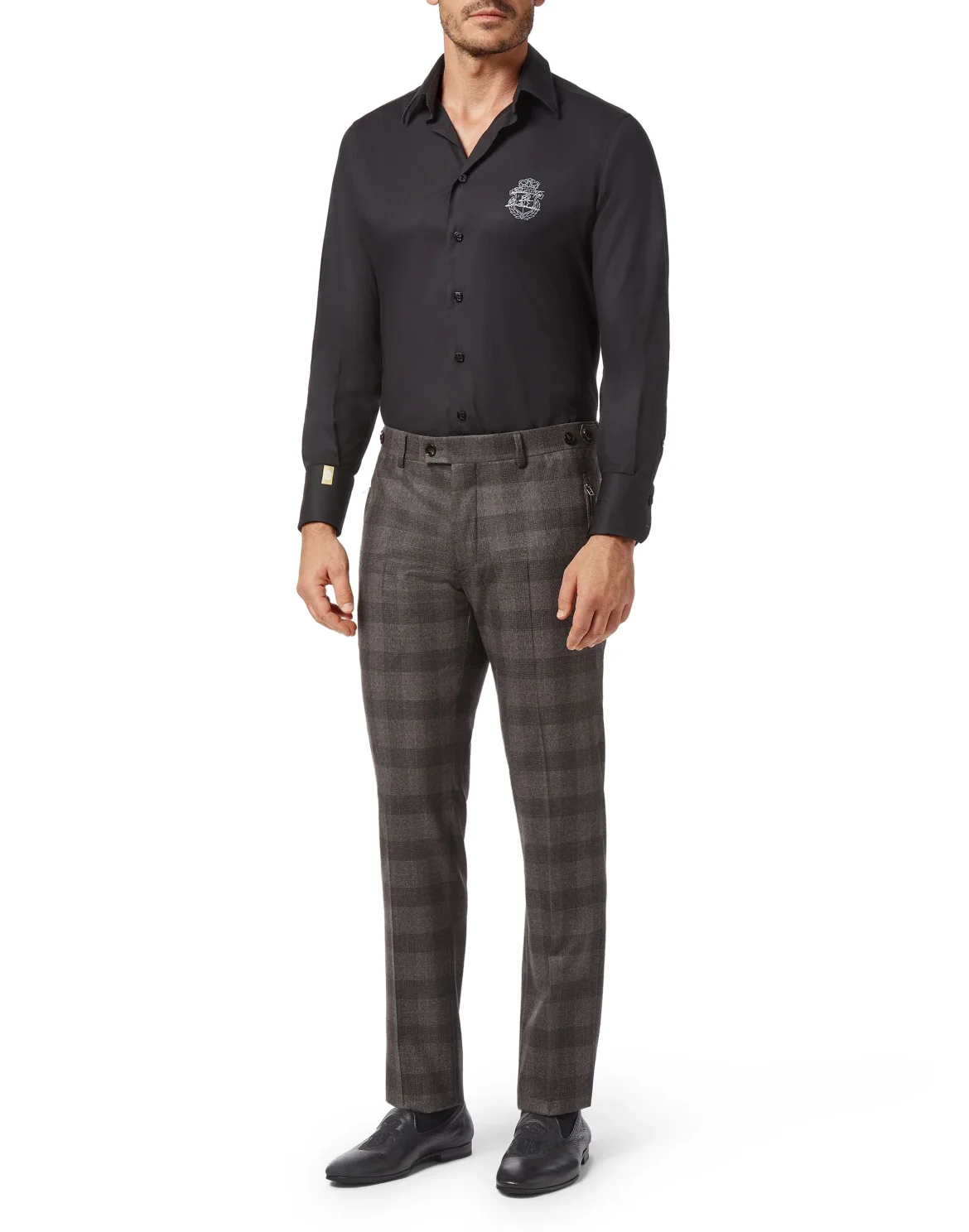 Wool Long Trousers Tailored fit Check Crest, цвет: Коричневый