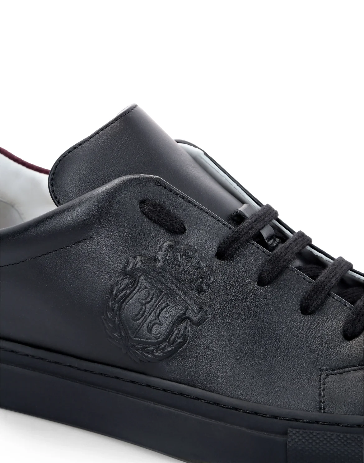 Leather Lo-Top Sneakers Crest, цвет: Черный