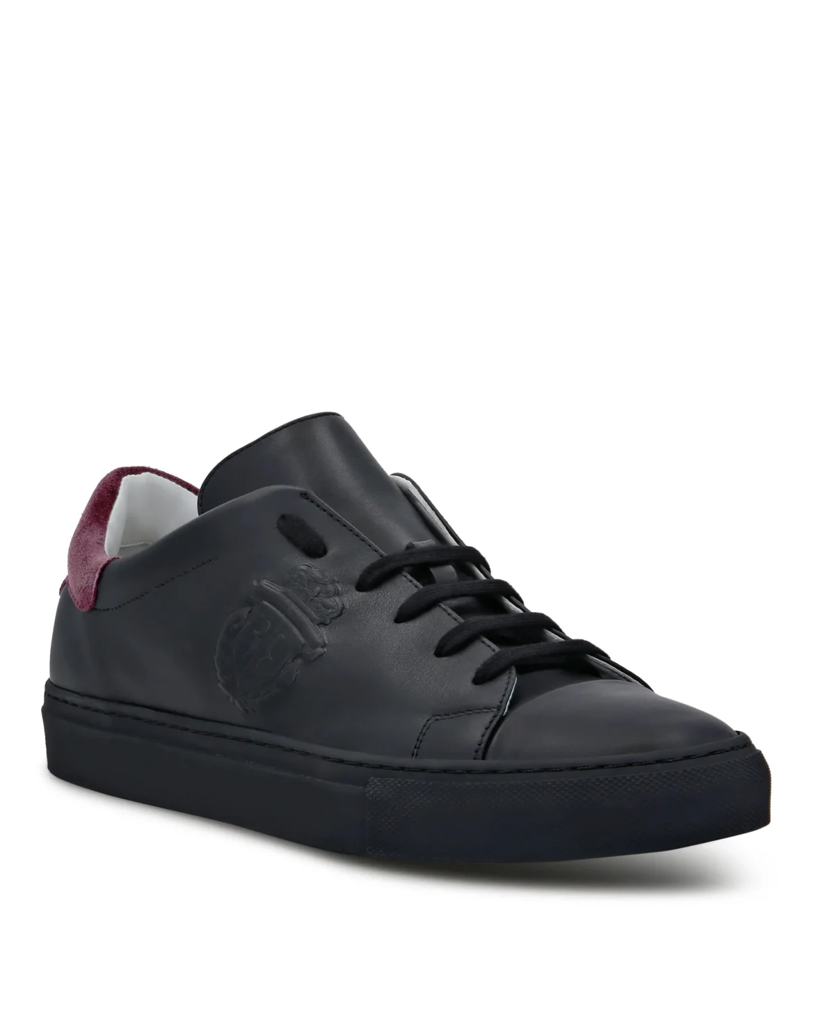 Leather Lo-Top Sneakers Crest, цвет: Черный