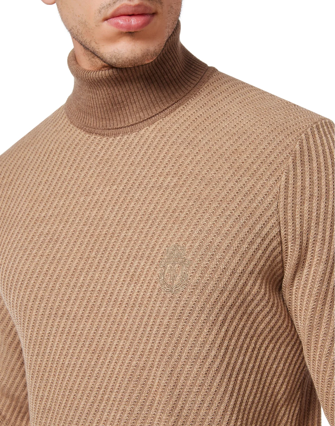 TurtleNeck LS Crest, цвет: Коричневый