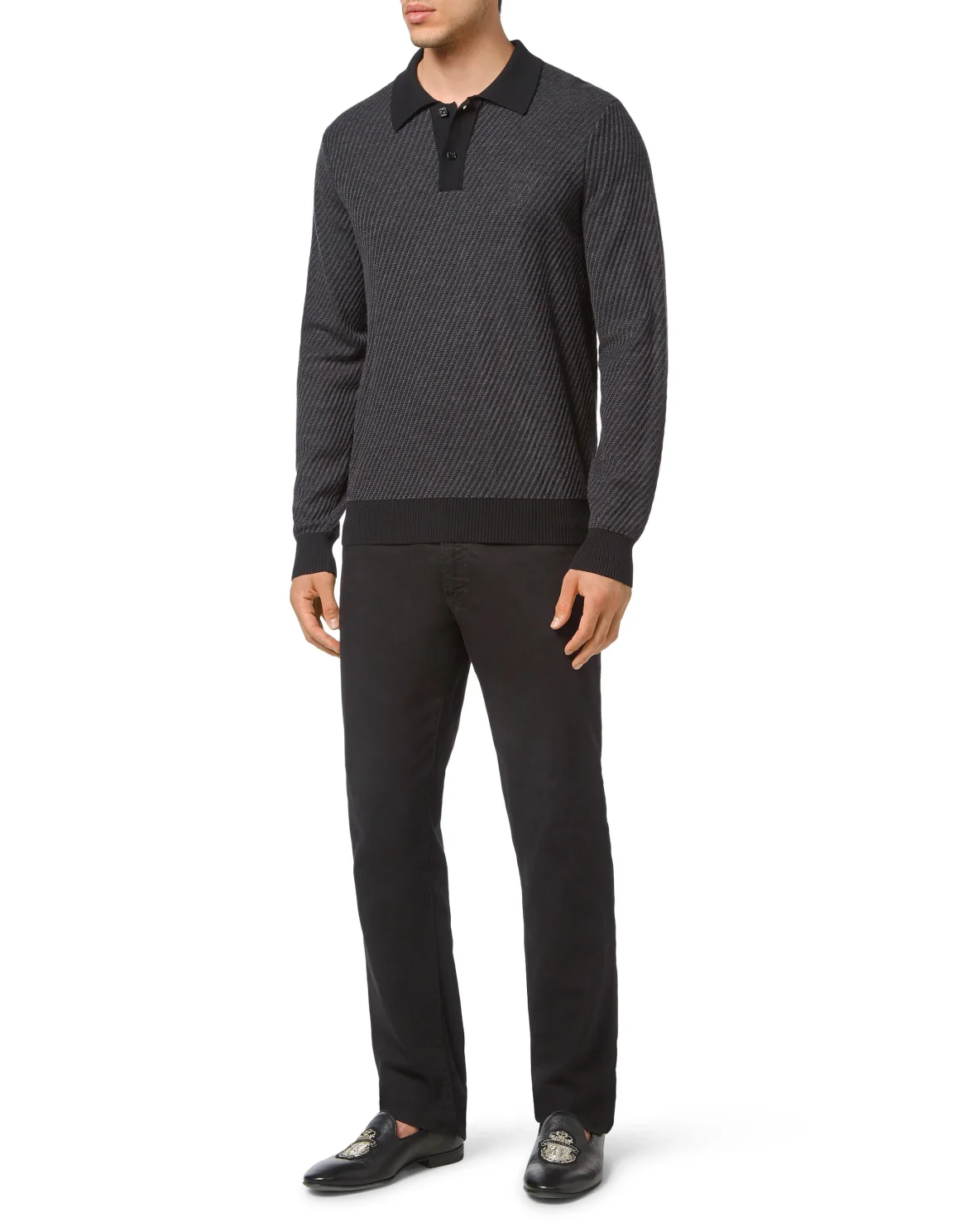 Pullover Round Neck LS Crest, цвет: Черный