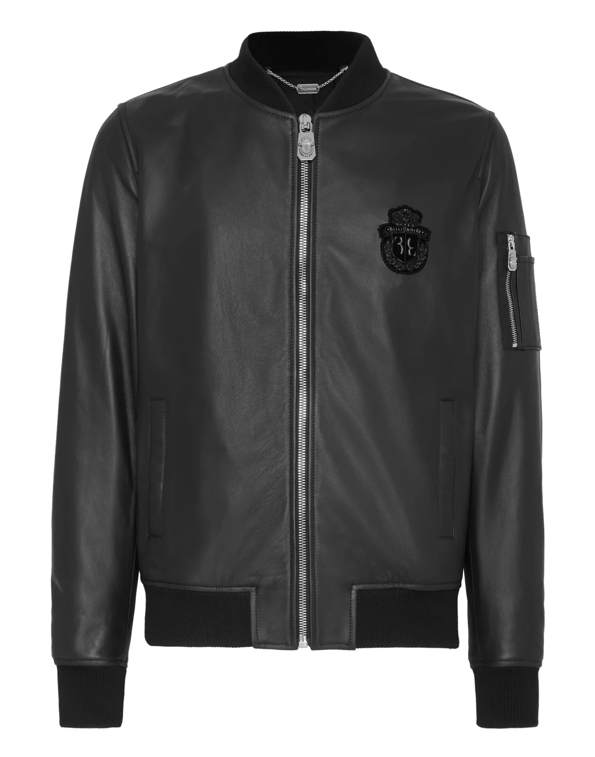 Basic Leather Bomber, цвет: Черный