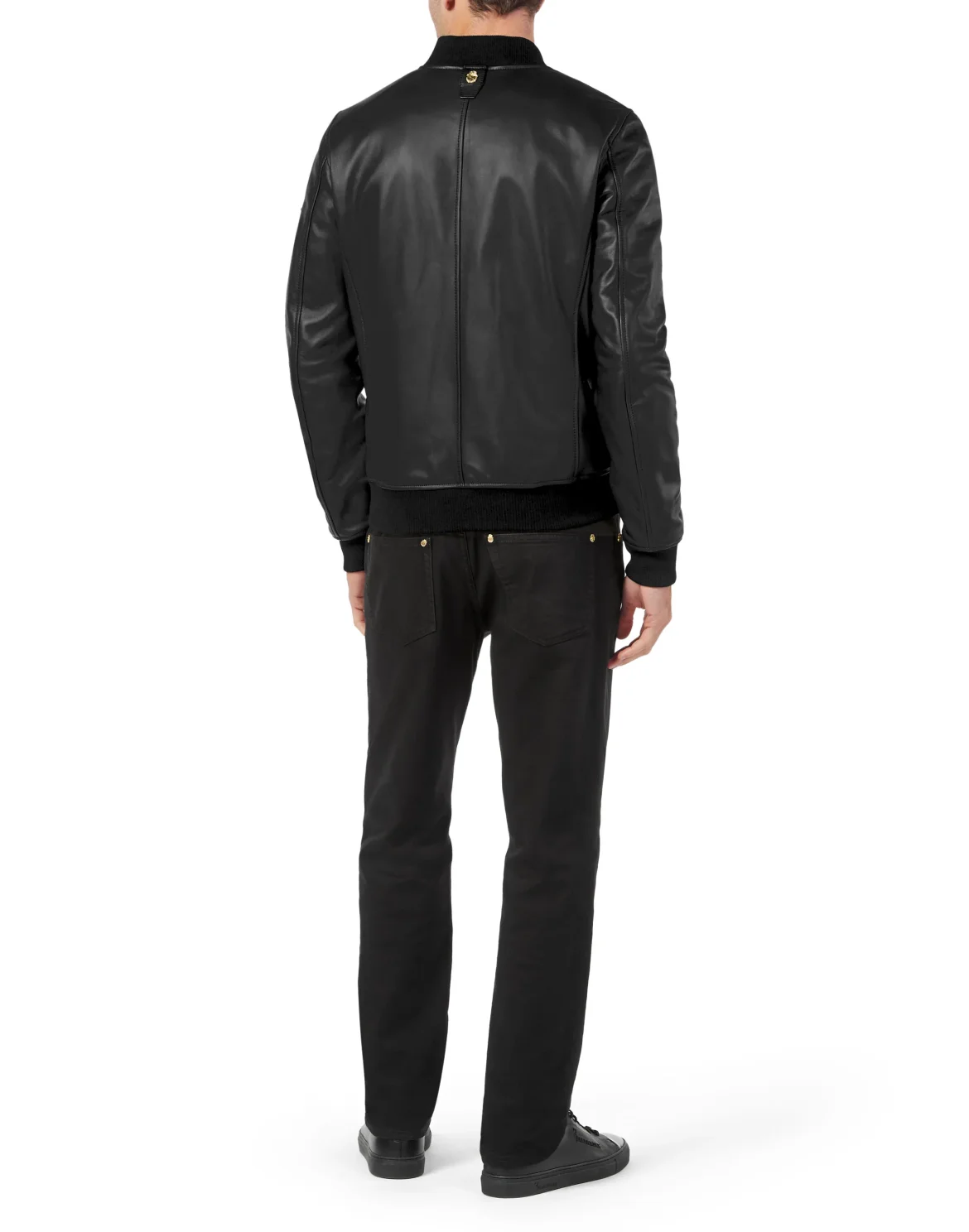 Basic Leather Bomber, цвет: Черный