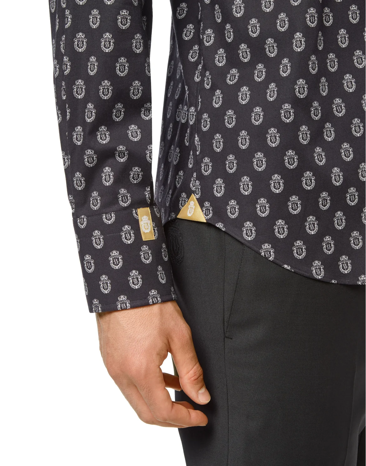 Cotton Shirt LS Slim Fit, цвет: Черный