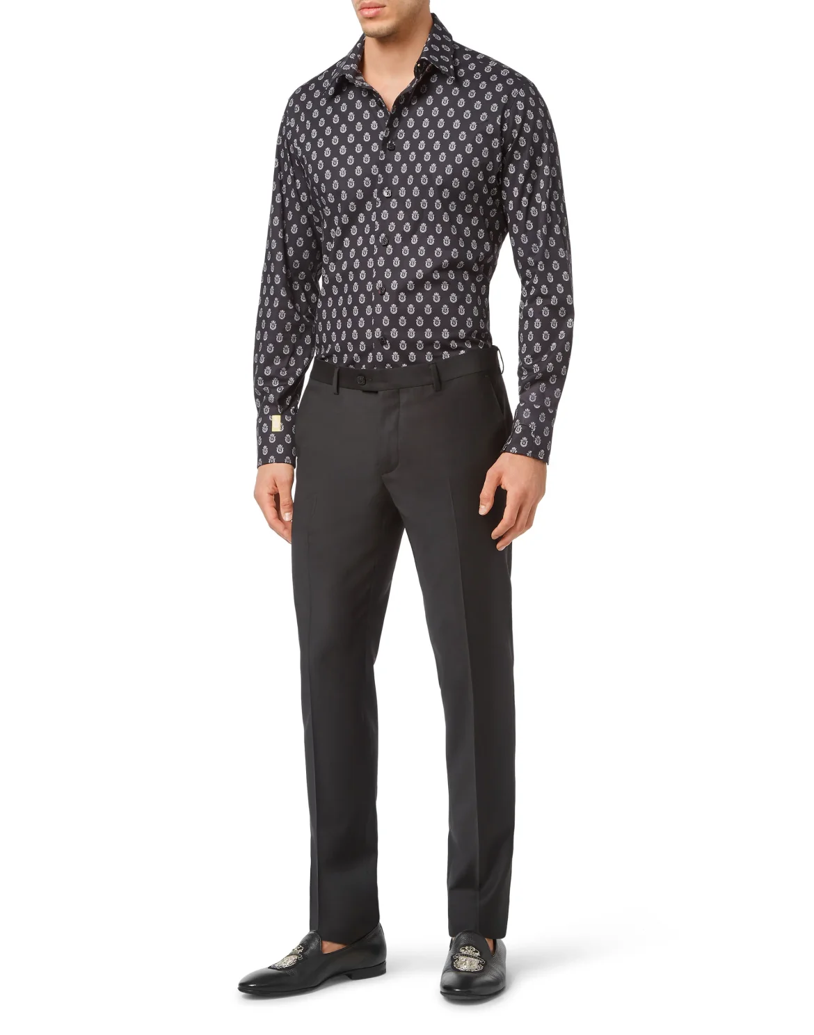 Cotton Shirt LS Slim Fit, цвет: Черный